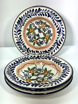 Buy 3 TALAVERA Large 10 1/2” Soup Or Pasta Bowls Blue & White Tabletops Hand Painted • 28.88£