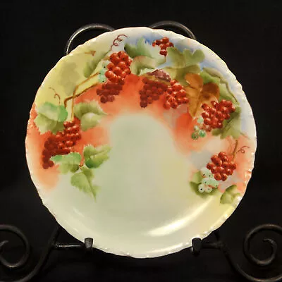 Buy Rosenthal Plate Hand Painted Red Gooseberries W/Gold1898-1906 Versailles Mold • 71.02£