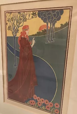 Buy Iconic Art Nouveau “Lady In Red” Louis Rhead Framed Art Poster Print • 22£