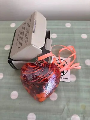 Buy Amelia Art Glass Friendship Birthstone Heart- Hanging Decoration July - NEW • 9.99£