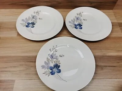 Buy 3 X Vintage Woods And Sons England Alpine White Floral 9  Dinner Plates • 12.99£