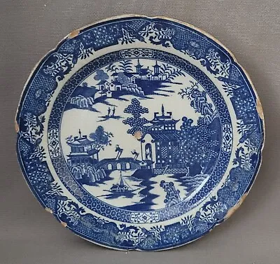 Buy Leeds Pottery Long Bridge Pattern Pearlware Blue & White Plate 1800-10 • 10£