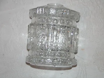 Buy Rare + Vintage White Friars Style Hand Made Clear Glass Light Shade  • 65£