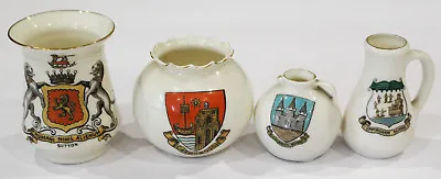 Buy Collection Of 4 Goss Crested China Sutton Scarborough Uppingham School Kirkcaldy • 8.95£