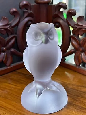 Buy Vintage Sevres Crystal France Wise Owl Sculpture Figurine Frosted Glass Signed • 84.04£