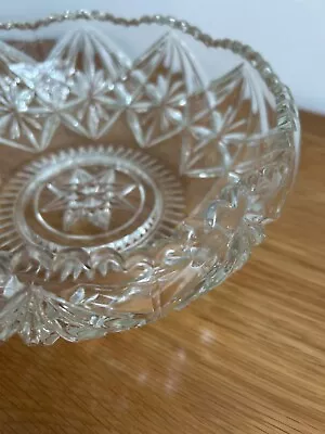Buy Lead Crystal Glass Large Bowl Trifle Fruit Heavy Bowl Scalloped Rim • 20£