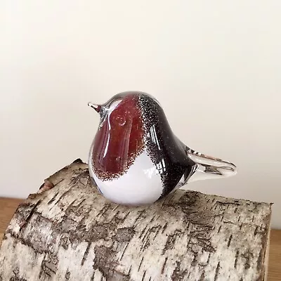 Buy GLASS ROBIN BIRD SCULPTURE PAPERWEIGHT Large Ornament Country Gift • 47£