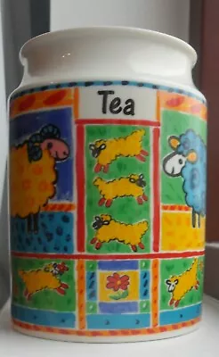 Buy Dunoon Stoneware Farmyard  Tea  Storage Jar By Jane Brookshaw - Sheep Images • 8.50£
