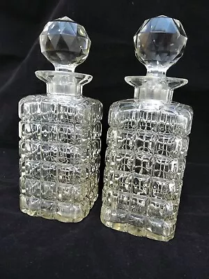 Buy Victorian Pair Whisky Decanters,facet Cut,star Base,quality Cutting, C1900-30  • 34.99£