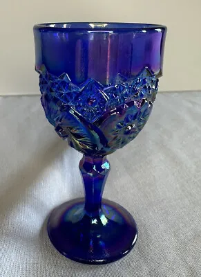 Buy Degenhart Glass Buzz Saw Wine Goblet Purple Blue Carnival ~ Mint • 9.47£