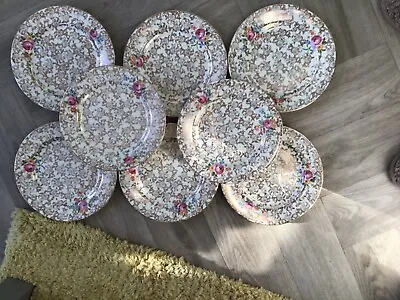 Buy Vintage BCM Nelson Ware Flower Patterned Round Tea Plates X 8 • 4.99£