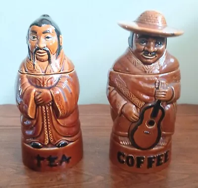 Buy Vintage Pair Of Pottery Indian & Mexican  Tea & Coffee Containers • 12£