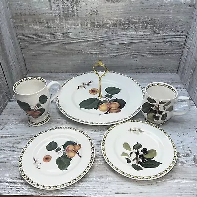 Buy Queens China Hookers Fruit Bine China Cake Plate And Two Cups With Tea Plates • 24.95£