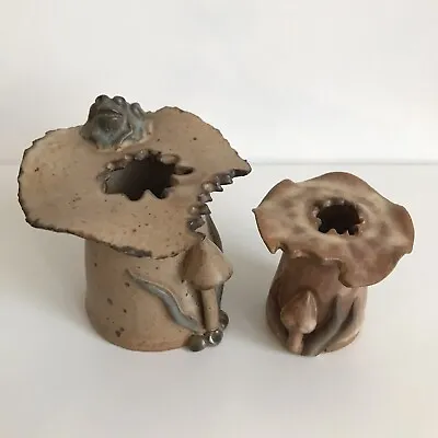 Buy Acanthus Craft Pottery Mushroom Vases With Frog Small Posy Vases Stoneware Uk • 18.99£