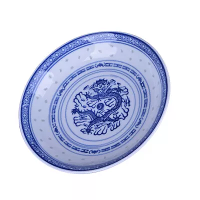 Buy  White Dinnerware Ceramic Salad Plate Dragon Pattern Vertical • 12.39£