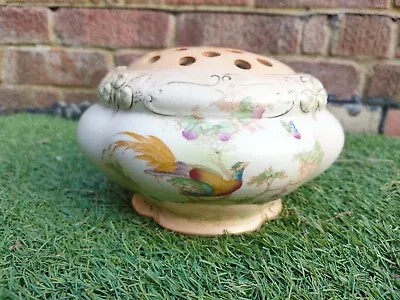 Buy Antique Crown Ducal, Rose Bowl, Peacock, Flowers Vase, 1916 • 20£