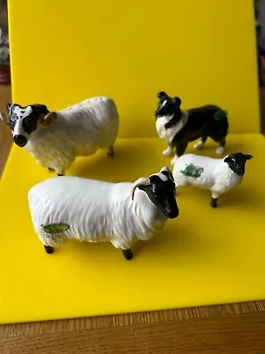 Buy Beswick Black Faced Sheep/ram/lamb And Collie Dog • 60£