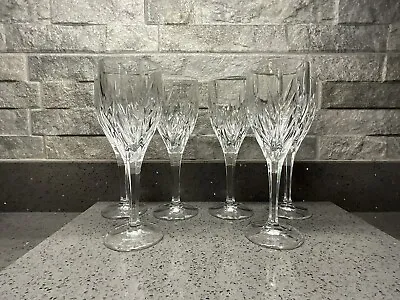 Buy Set Of 6 Galway Label OnCrystal Wine Glass Plain Base Arched Cut Crystal 8.5” • 19.99£