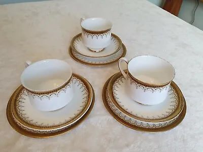 Buy Vintage Paragon Athena China Tea Set Cups Saucers White Gold • 29.99£