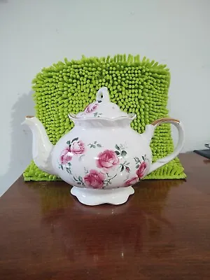 Buy Vintage Arthur Wood & Son Stafford,England Porcelain Tea Pot Pink Roses • 37.47£