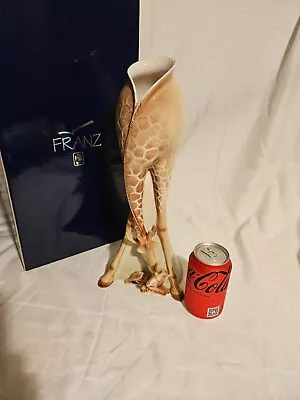 Buy Limited Edition FRANZ PORCELAIN GIRAFFE AND CALF VASE (FZOO233) 37cm Tall • 150£