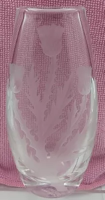 Buy Stuart Strathearn Crystal Clear Glass Bud Vase Etched Thistle 6” UK Exp A1 ⭐⭐⭐⭐ • 13.95£