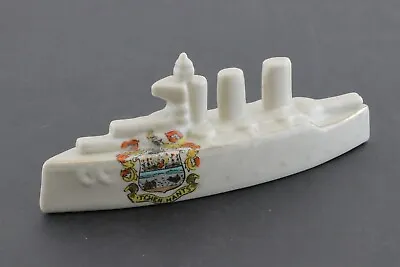 Buy Willow Art China Crested WW1 Model Of Lion Class Battleship RIVER ITCHEN Crest • 34.99£