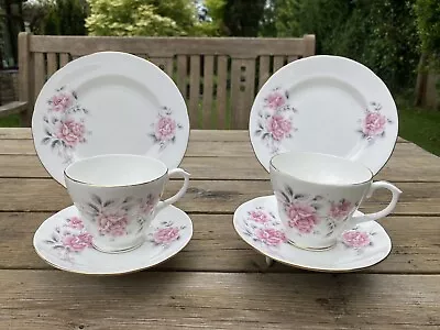 Buy Vintage Duchess Bone China Tea Set Pink Rose 2 Trios Cup Saucer Plate # 2 • 9.99£