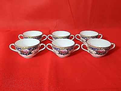 Buy 6 Shelley Old Sevres Bone China 10678 England Double Handled Creme Soup Bowls • 118.54£