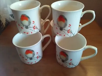 Buy Tesco Robin Mugs Coffee, Tea Fine China Porcelain X 6 New • 9£