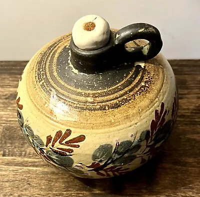 Buy Hand Painted Oil Lamp Oriental Ball Wick Glazed Vintage Art Pottery Home Decor • 14.39£