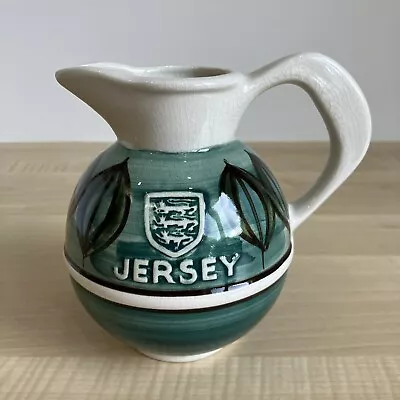 Buy Rare Jersey Pottery Cream Milk Jug 5.5  Height Green Vintage Used Excellent  • 8.99£