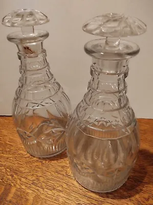 Buy Pair Of Antique Georgian Cut Glass Decanters • 35£