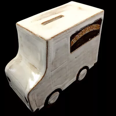 Buy Handmade Pottery Money Box White Van Slab Built Cork Stopper Wabi Sabi Folk Art • 7.99£
