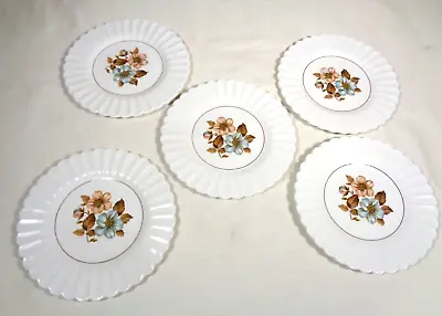 Buy J&G Meakin Classic White Floral Heirloom 7” Plates Set Of 5 • 42.89£