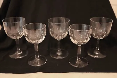 Buy 5 Partially Matched Victorian Wine Glasses With Thumb Print Bowls • 18£