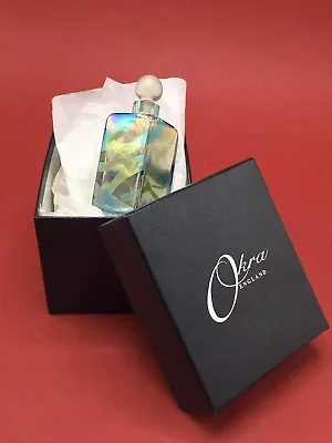Buy Okra Studio Glass Nuage Green 11.5cm Iridescent Square Scent Bottle Boxed • 49.99£