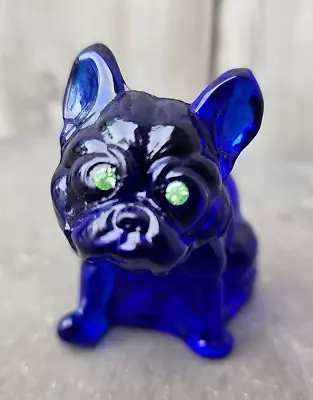 Buy Vintage Rare Westmoreland Cobalt Blue Glass Bulldog Dog Rosso Glass Shining Eyes • 32.36£
