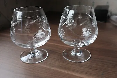 Buy 2 Royal Doulton  Jasmine  Brandy Glasses Superb Condition 4.3/4  Tall, Signed • 40£