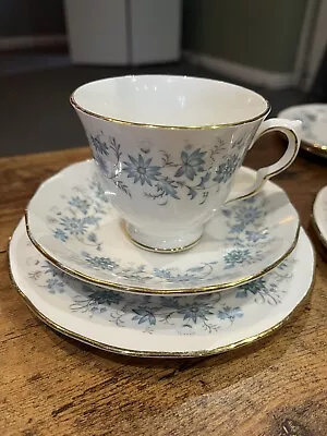 Buy Colclough Braganza Blue Floral Bone China Tea Set • 5£