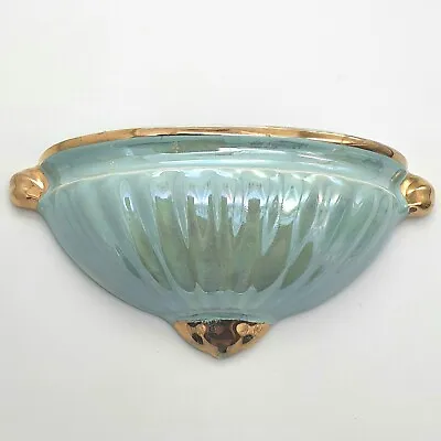 Buy Vintage Wall Pocket Vase Sadler England Pottery Lustre Gold Trim Wall Hanging • 15.95£