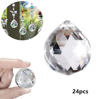 Buy 24Pcs Clear Crystal Ball Prisms K9 Crystal Sun Catcher Pendant Window Home Decor • 9.99£
