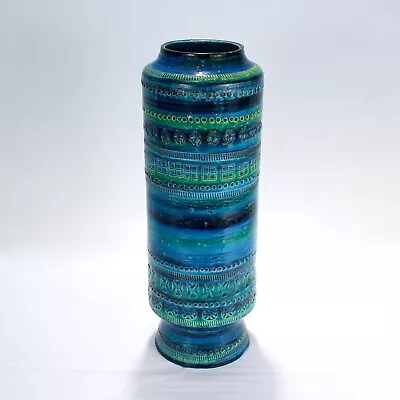 Buy Aldo Londi Mid-Century Bitossi Rimini Blue Pottery Vase For Raymor • 475.52£