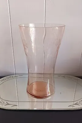 Buy Pink Depression Glass Vase Cut Glass Elegant Glassware 10  Shabby Chic Cottage • 38.52£