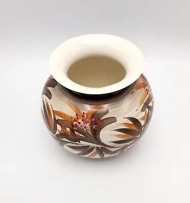 Buy Jersey Pottery Floral Vase Vintage Hand Painted Brown Orange Floral Vase • 5.39£