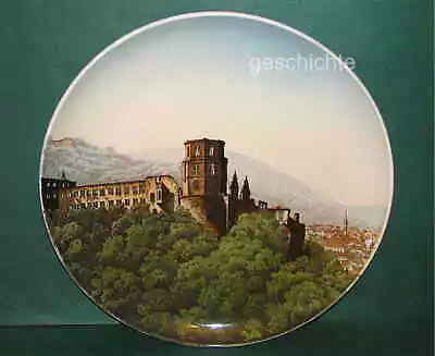 Buy Mettlach Plates, Colored, Heidelberg Castle, Villeroy & Boch, Circa 1900! • 171.21£