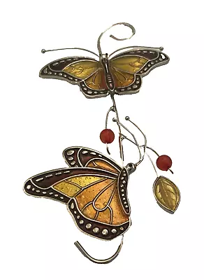 Buy Stained Glass Window Suncatcher, Butterfly Hanging Ornament Metallic Vintage • 12.05£