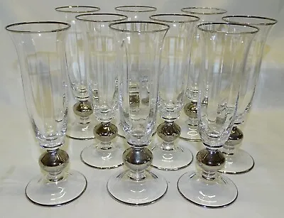 Buy Mikasa Country French Platinum Set Of 9 Champagne Flutes - Platinum Ball Stem • 215.78£
