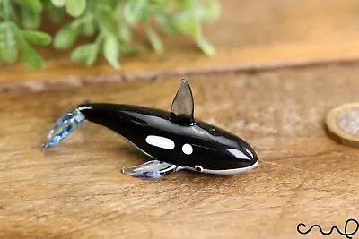 Buy Handmade Glass Orca Gloss Black Terrarium Decor Ornament Gift Killer Whale • 12.74£