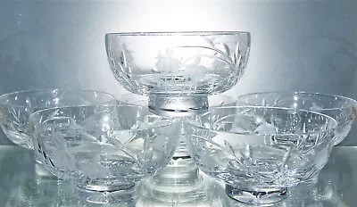 Buy Set Of 6 STUART Lead Crystal CASCADE Cut Glass Sherbet  Ice Cream Bowls - 12 Cm • 60£